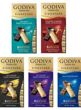 godiva歌帝梵巧克力5盒牛奶黑巧克力运动健身黑巧零食品下午茶
