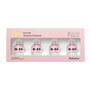 Nobaton诺巴顿农场1.5%粉盐安瓶牙膏去渍亮白清洁清新口气4支装ZB
