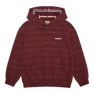 VISION童装 美式复古印花微抓绒宽松连帽卫衣男女儿童25冬季新款