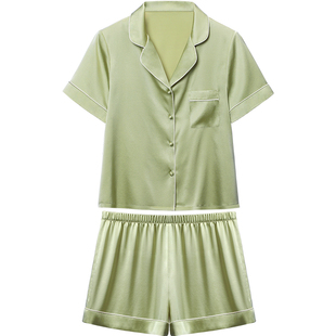 真丝睡衣女短袖短裤两件套装桑蚕丝丝绸夏季新款可外穿家居服