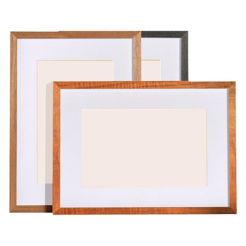 实木书法相框空框挂墙4K空白画框装裱A3a4毛笔硬笔书法作品展示框
