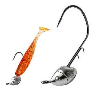 路亚微铅钩特氟龙涂层钝角钩黑坑鲈鱼鳜鱼防脱大钩门内德铅头钩