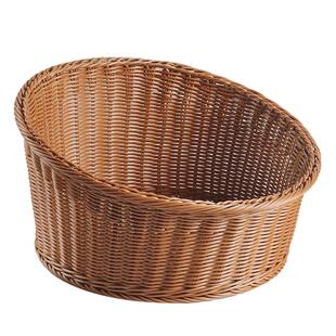 编织仿藤编圆形斜口水果篮面包篮子展示篮梯形蔬菜收纳筐超市用