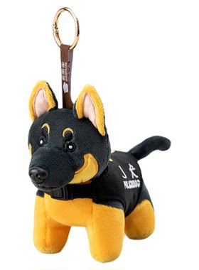 蜀黍家德牧警犬挂件毛绒玩具