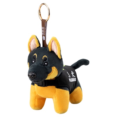 蜀黍家德牧毛绒警犬挂件钥匙扣玩偶警察玩具包包公仔布娃娃挂饰