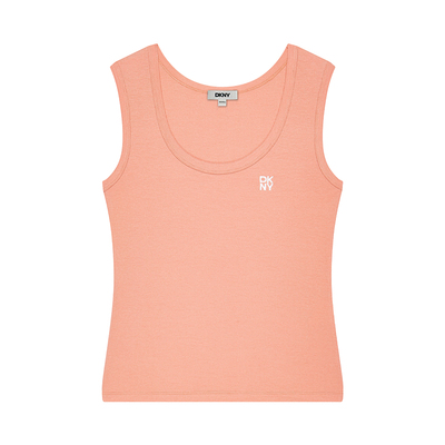 DKNY唐可娜儿2025夏季新品百搭简约纯色基础刺绣字母背心内搭女