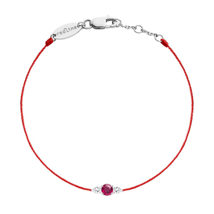 redline/红绳新款女士镶红宝石两颗梨形钻石18K金So Abby手链手绳
