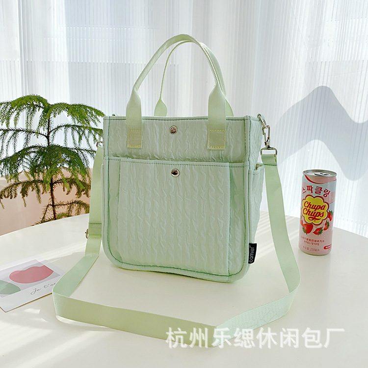 新品 加厚布包原创日系糖果色系手提斜挎学生托特包通勤妈咪便当