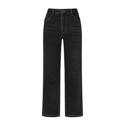 POLOWALK男式牛仔裤2025秋冬裤新品韩版直筒显腿长深色牛仔长裤子