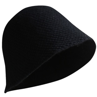 秋印 羊毛渔夫帽子女纯色圆顶盆帽秋冬保暖韩版针织帽逛街显脸小