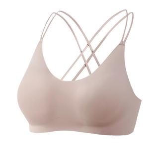 美背吊带内衣女小胸聚拢防下垂防滑交叉肩带后背运动文胸罩高级感