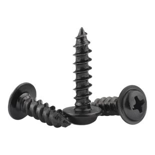 黑色304不锈钢PWA十字圆头带垫自攻螺丝盘头螺钉M2M2.3M2.6M3M4M5