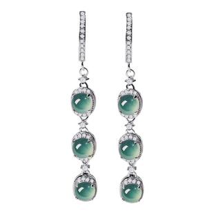 宫里上新翡翠耳环女高级感耳坠纯银耳饰新中式古风生日情人节礼物