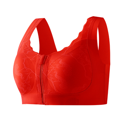 本命年大红色乳腺术后义乳文胸背心式假乳房切除后专用前拉链内衣