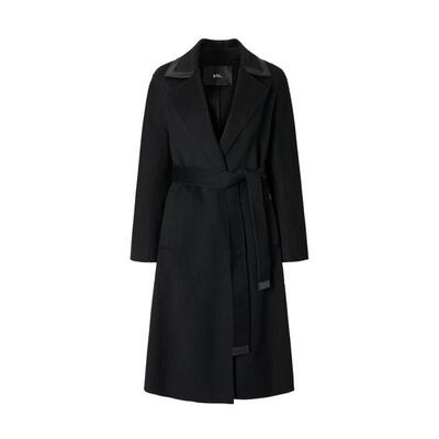 尹默冬美利诺羊毛长款毛呢大衣