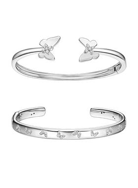 【自营】HEFANG Jewelry/何方珠宝花园系列 幸运蝴蝶元素简约手镯