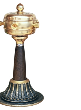 手拨转动手持黄铜摆件