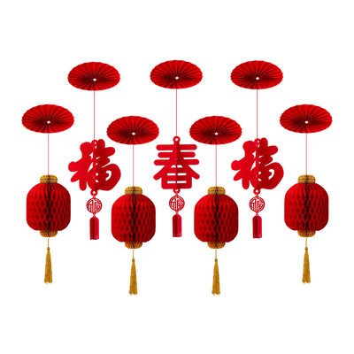 新年装饰福字灯笼小挂件春字拉花