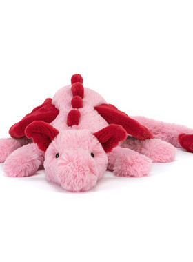 英国Jellycat绯心龙毛绒玩具玩偶公仔娃娃安抚红色龙生日礼物送礼