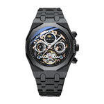 黑武士镂空全自动机械表个性黑马德国手表男士腕表潮流防水夜光表