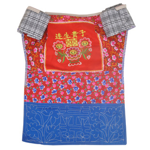 云南传统婴儿信宜两爪宝宝特色刺绣后背式厚款背带被背巾加长背带