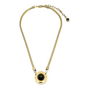 官方ALP JEWELRY时间法式复古天然黑玛瑙吊坠项链百搭蛇骨衬衫链