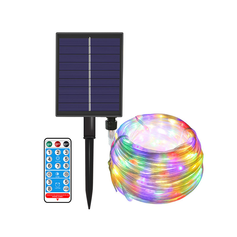 太阳能皮线灯led彩灯闪灯串灯满天星户外室内庭院装饰灯绕树灯串