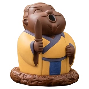 桃园三结义茶道盘香薰香炉关羽张飞刘备彩砂陶摆件中古风桌面创意