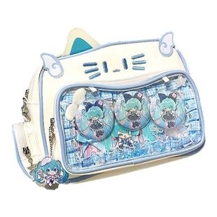 y2k千禧辣妹痛包机械猫包包女式双肩包单肩斜挎背包放吧唧谷子