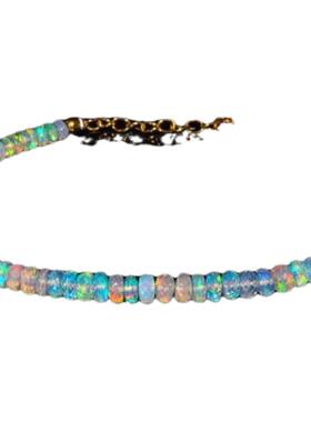 天然蛋白石宝石串珠手链珠子刻面