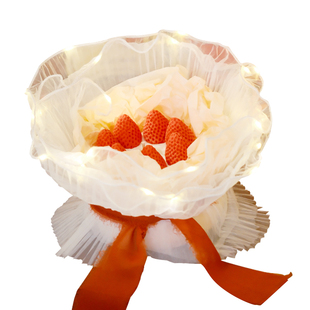 《花束蛋糕》香薰杏子奶油蜡烛草莓生日表白礼盒花艺摆件圣诞礼物