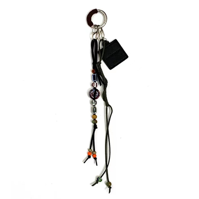 Amalga mation Keychain 刘宇宁同款设计手作串珠皮牌钥匙绳