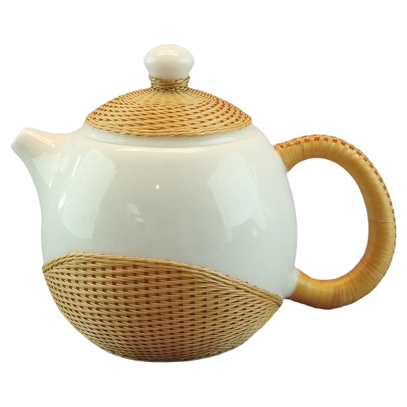 中国非遗纯手工竹编茶壶中国风编织茶具泡茶壶商务送礼送外国人