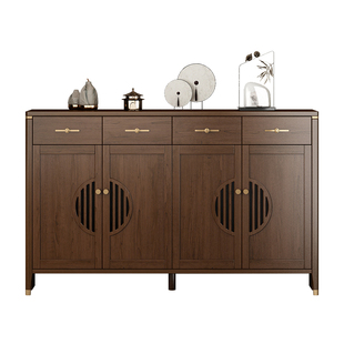 实木鞋柜新中式入户室内玄关柜家用门口大容量楼道外柜子2024新款