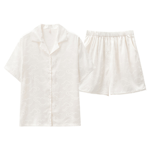 都市丽人冰丝睡衣女款2025新款超火夏季短袖套装清凉可外穿家居服