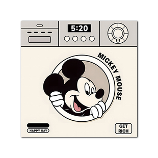 防尘滚筒洗衣机顶上盖垫米奇硅藻泥冰箱盖布吸水防晒罩床头柜垫子