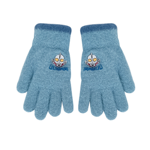 儿童奥特曼手套小男孩冬季五指套加绒加厚户外出行防寒防冻全指套