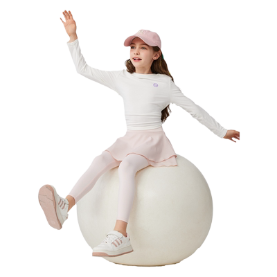 拉夏贝尔女童裙裤2025新款夏季粉色打底裤女孩时髦夏装儿童瑜伽裤