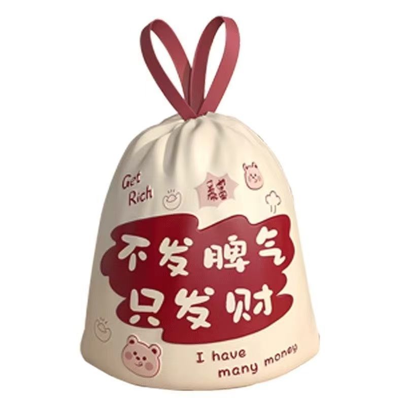 发财印花加厚加大抽绳垃圾袋