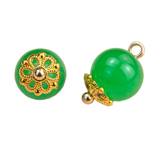 新中式花托仿玉石圆珠扣中国风扣子琉璃旗袍纽扣裙子汉服盘扣辅料