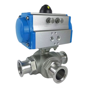 气动高真空三通球阀Q614F-KF16-KF25-KF40-KF50气体切断阀换向阀