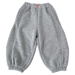 男童冬装加绒加厚裤子2025新款儿童羊驼绒卫裤宝宝保暖弯刀长裤潮