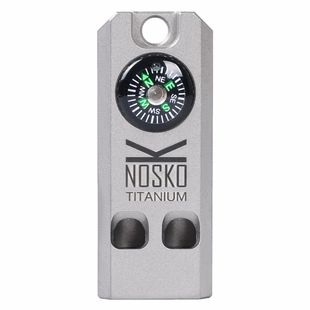 纯钛口哨露营钛求生哨子响亮指南针户外教练哨裁判哨子双孔爆音