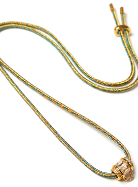 镶钻扣手工精编八股绳多色彩绳金线编织调节吊坠绳佛牌链唐卡绳