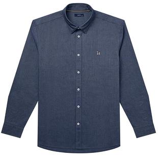 【秋季甄选】Hazzys哈吉斯男士内搭衬衣纯色长袖棉质牛津纺衬衫