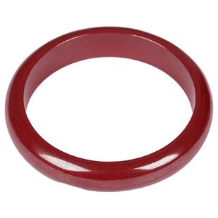 朱砂手镯光面宽版镯子本命年马年送妈妈奶奶手腕首饰品情人节礼物