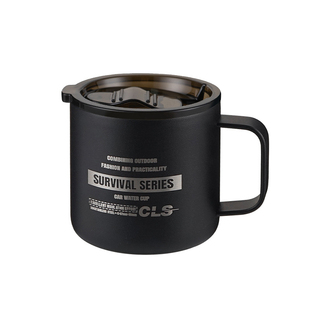 户外304不锈钢双层保温杯露营野餐带盖咖啡杯350ml野营战术杯水杯