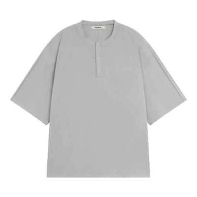 BODYDREAM BM亨利领肌理感短袖t恤男士夏季宽松休闲百搭纯色上衣