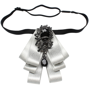 领结男新郎伴郎结婚蝴蝶结配饰西装白色衬衫镶钻领花舞台演出领带