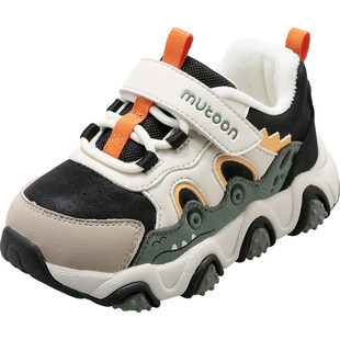 牧童儿童运动鞋男童2025冬季新款轻便鳄鱼爪爪鞋女童加绒二棉鞋子